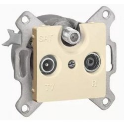 LEGRAND 773736 Розетка TV-FM-SAT, проходная, 4-2150МГц, слоновая кость, Cariva