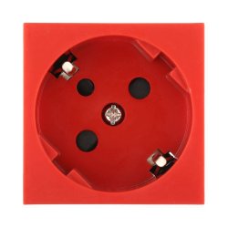 851607 Экопласт Розетка с заземляющими контактами, с защитными шторками, 16 А, 250 В, под углом 45 градусов с ключом (красный) LK45851607 фото
