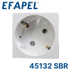 45132 SBR EFAPEL Розетка 2к+З с защитными шторками (45х45) , белая