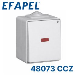 48073 CCZ EFAPEL Одноклавишный выключатель с двух мест c сигнальной лампой, серый