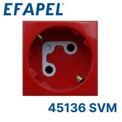 45136 SVM EFAPEL Розетка 2к+З с ключом (45х45) , красная