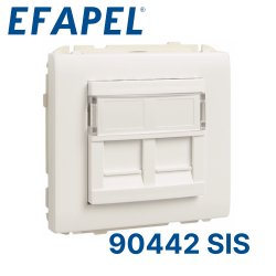 Лицевая панель с суппортом для двух коннектеров RJ45, белый (50442 SBR) Efapel