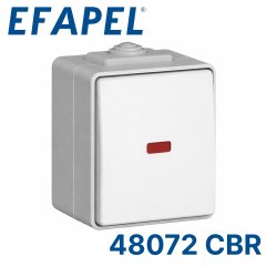 48072 CBR EFAPEL Одноклавишный выключатель с двух мест c подсветкой, белый