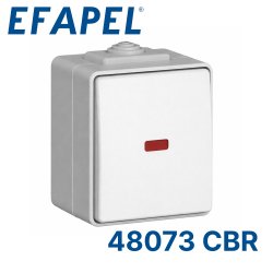 48073 CBR EFAPEL Одноклавишный выключатель с двух мест c сигнальной лампой, белый