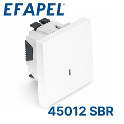 45012 SBR EFAPEL Одноклавишный выключатель 45х45 с лампой подсветки, белый