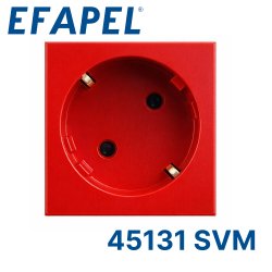45131 SVM EFAPEL Розетка 220В 2к+з,45х45мм,красная