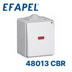48013 CBR EFAPEL Одноклавишный выключатель c сигнальной лампой, белый