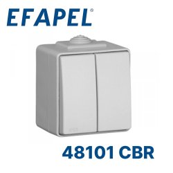 48101 CBR EFAPEL Двухклавишный проходной выключатель, белый