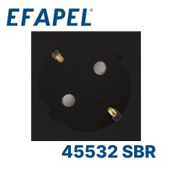 Efapel 45131 SPM Розетка 220В 2к+з,45х45мм, черная