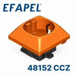 Розетка 2к+з, оранжевая