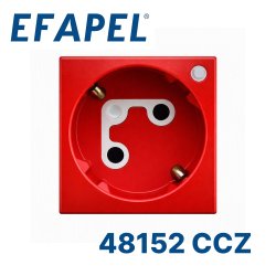 45137 SVM EFAPEL Розетка 2к+З с ключом и сигнальной лампой (45х45) , красная