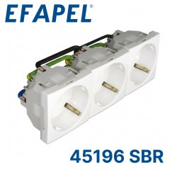 Efapel 45196 SBR Розетка с защитными шторками 6мод.