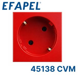 45138 CVM EFAPEL Розетка с защитными шторками, моноблок, красный