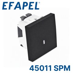45011 SPM EFAPEL Одноклавишный выключатель - 2 модуля, черный (45011 SPM)
