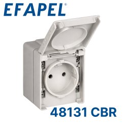 48112 CCZ EFAPEL Розетка французский стандарт с защитными шторками, серая