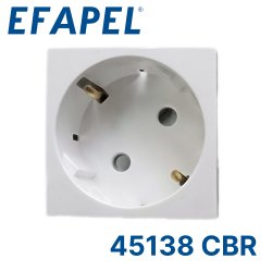 45138 CBR EFAPEL Розетка с защитными шторками, моноблок, белый45138 CBR фото