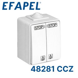 48281 CCZ EFAPEL Двойная кнопка для жалюзи, серая l
