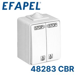 48283 CBR EFAPEL Двойная кнопка для жалюзи проходная, белая Efapel