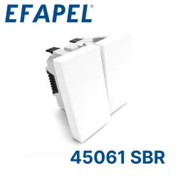 45061 SBR EFAPEL Двухклавишный выключатель 45x45, белый Efapel