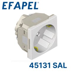 45131 SAL EFAEL Розетка 220В 2к+з,45х45мм,аллюминий