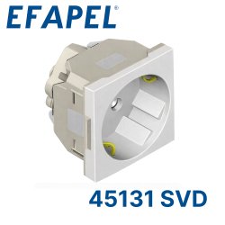 45131 SVD EFAPEL Розетка 2к+З  (45х45) , зеленая