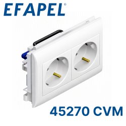 45270 CVM EFAPEL Двойной блок розеток 2к+3 L60, красный