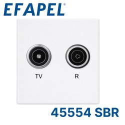 45554 SBR EFAPEL TV-радио розетка (45х45), оконечная, белая