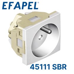 45111 SBR EFAPEL Розетка французкий стандарт (45х45) , белая