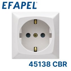 Розетка 2к+з с защитными шторками, белая