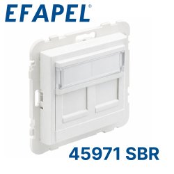 45971 SBR EFAPEL Вставка для 2-х модулей под RJ-45 кат.5e UTP , белый