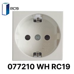 077210 WH RC19 Розетка электрическая 45x45, немецкий стандарт, 2K+3, 16A, со шторками, белая (упаковка 10 шт)077210 WH RC19 фото