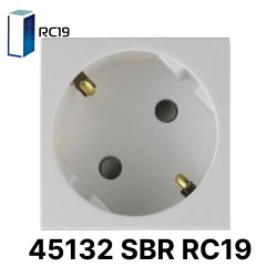 45132 SBR RC19 Розетка электрическая 45x45, нем. ст., 2K+3, 16A, без шторок, белая (упаковка 48шт)45132 SBR RC19 фото