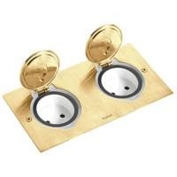 Встраиваемый блок IP44, прямоугольный корпус, бронза, 2 поста Legrand 89712