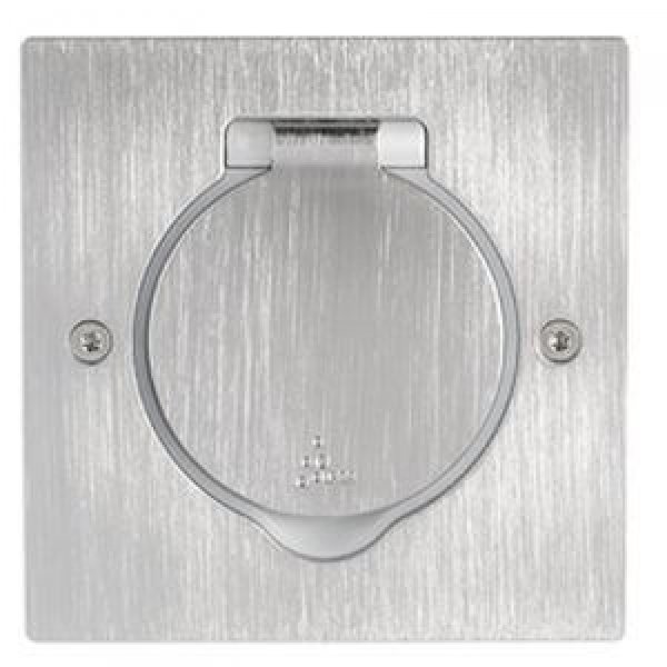 Встраиваемый блок IP44, квадратный корпус, нерж. сталь, 1 пост Legrand 89700