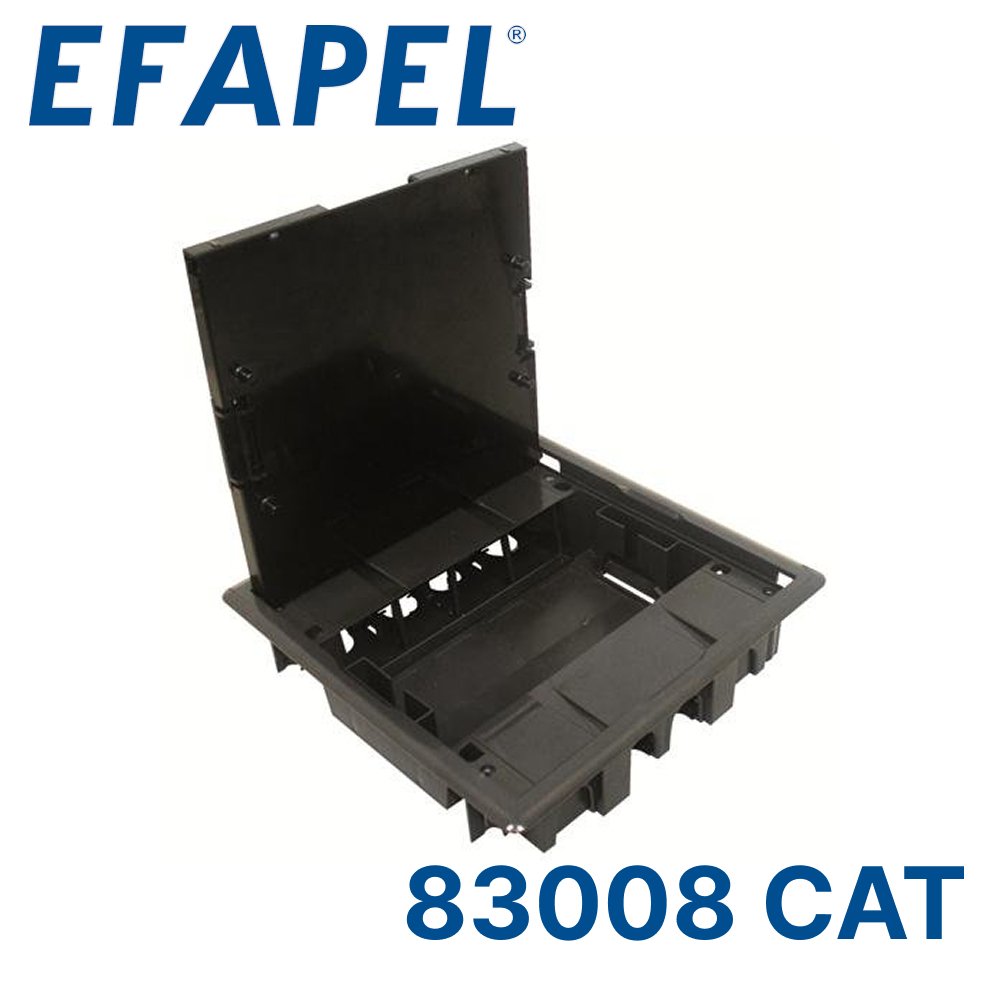 Efapel 83008 CAT Люк - 16 модулей на 8 розеток 45х45мм, антрацит