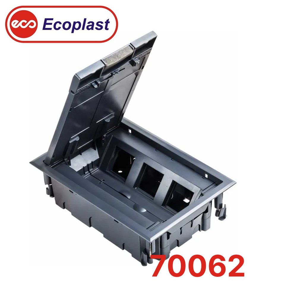 70062 Экопласт LUK/6 Люк в пол на 6 модулей с суппортом и коробкой (45х45мм) 70060+70160, пластик70062 фото