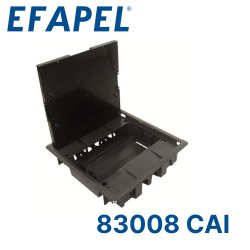 Efapel 83008 CAI Люк - 16 модулей на 8 розеток 45х45мм, с крышкой из нержавеющей стали, антрацит