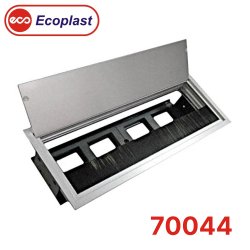 70044 Экопласт LUK/4AL Люк настольный встраиваемый на 4 модулей (45х45мм) с крышкой, алюминий IP20