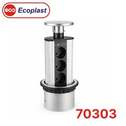 70303 Экопласт Блок розеточный настольный, 3 розетки (45х45мм)