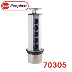70305 Экопласт Блок розеточный настольный, 5 розеток (45х45мм)
