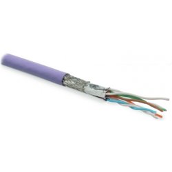 Hyperline SFTP4-C7-P26-IN-LSZH-VL-500 (500 м) Кабель витая пара, экранированная S/FTP, категория 7 (600 MHz), 4 пары (26 AWG), многожильный (patch), LSZH, нг(С)-HF, фиолетовый