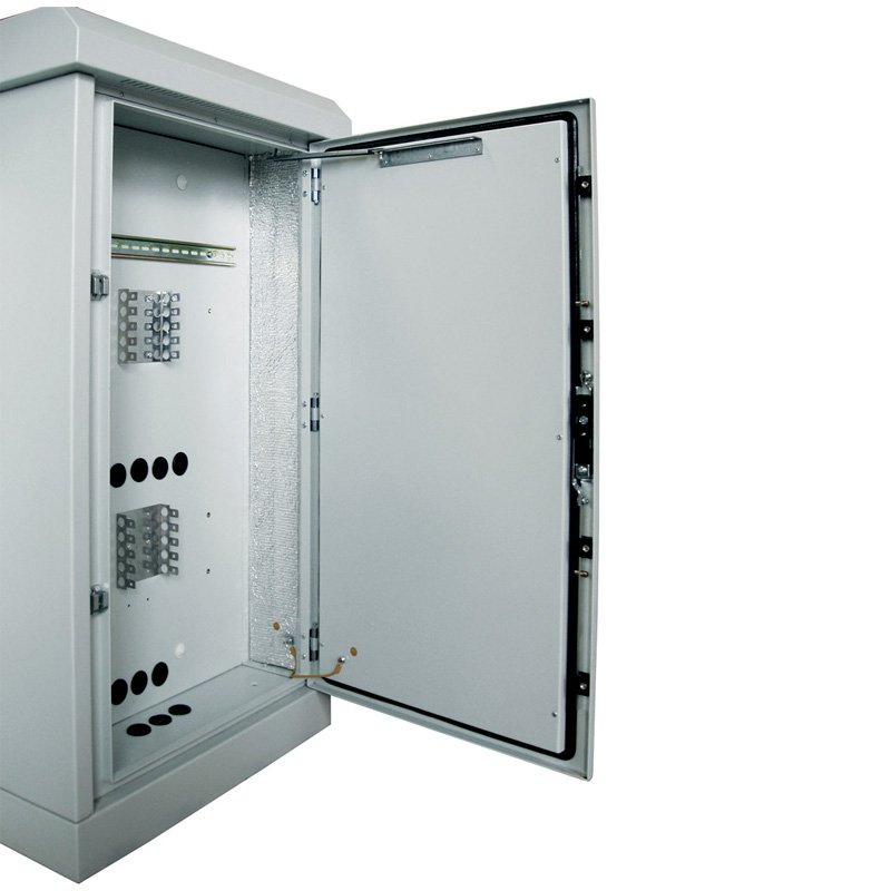 Шкаф уличный всепогодный напольный 15U (800х600), передняя дверь вентилируемая, боковая дверь металл фото 4