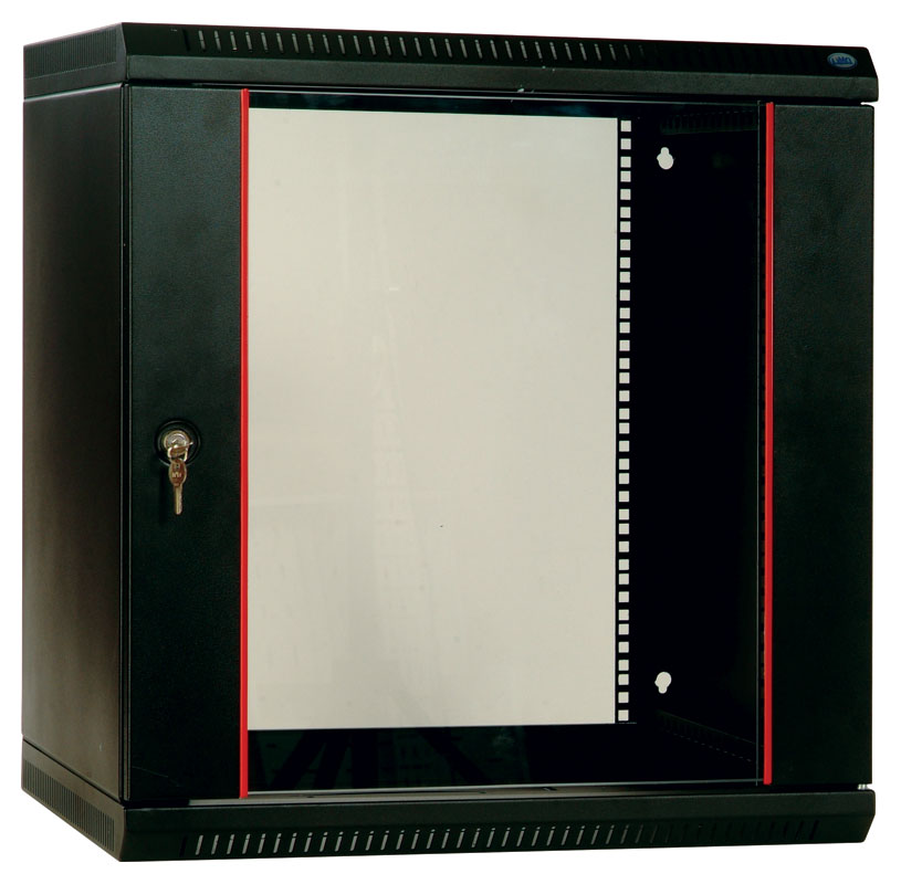 Шкаф телекоммуникационный настенный разборный 6U (600х350) дверь стекло, цвет черный фото 2