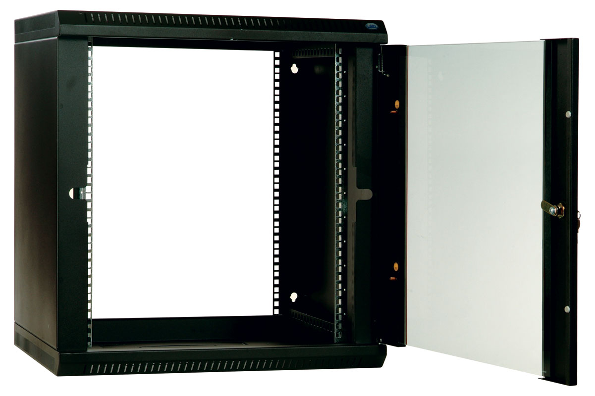 Шкаф телекоммуникационный настенный разборный 6U (600х350) дверь стекло, цвет черный фото 3