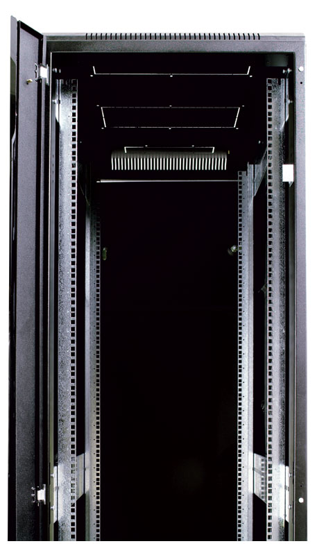 Шкаф телекоммуникационный напольный 27U (600x800) дверь стекло, цвет чёрный фото 2