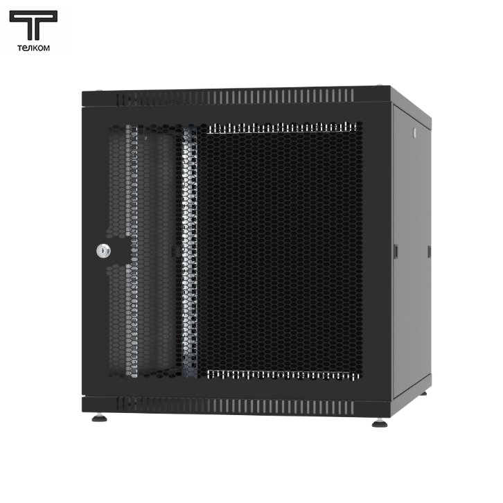 ТЕЛКОМ TLN-12.6.6-ПМ.9005 Шкаф 12U 600x600x623мм (ШхГхВ) телекоммуникационный 19 напольный, передняя дверь перфорация - задняя дверь металл, цвет черный (RAL9005)TLN-12.6.6-ПМ.9005МА фото