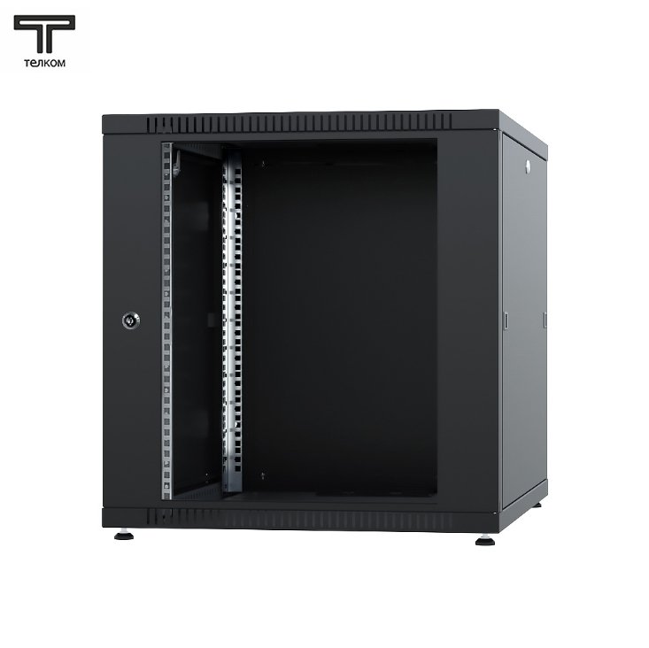 ТЕЛКОМ TLN-12.6.8-СМ.9005 Шкаф 12U 600x800x623мм (ШхГхВ) телекоммуникационный 19 напольный, передняя дверь стекло - задняя дверь металл, цвет черный (RAL9005)TLN-12.6.8-СМ.9005МА фото