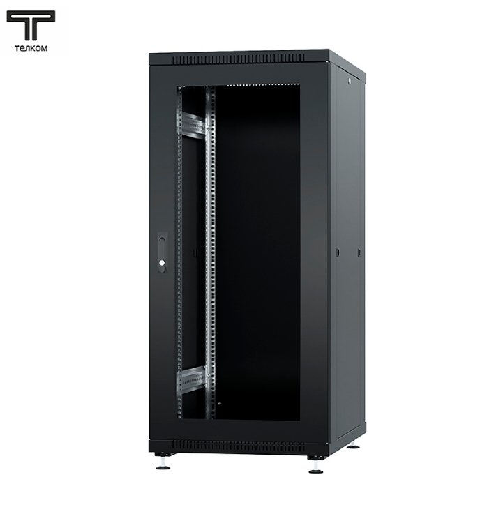 ТЕЛКОМ ТС-18.6.10-СМ Шкаф 18U 600x1000x920мм (ШхГхВ) телекоммуникационный 19 напольный, передняя дверь стекло - задняя дверь металл, цвет черный (RAL9005)ТС-18.6.10-СМ.9005М фото