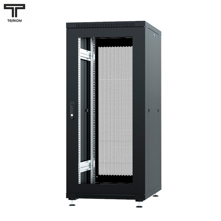 ТЕЛКОМ ТС-18.6.8-СП Шкаф 18U 600x800x920мм (ШхГхВ) телекоммуникационный 19 напольный, передняя дверь стекло - задняя дверь перфорация, цвет черный (RAL9005)ТС-18.6.8-СП.9005М фото
