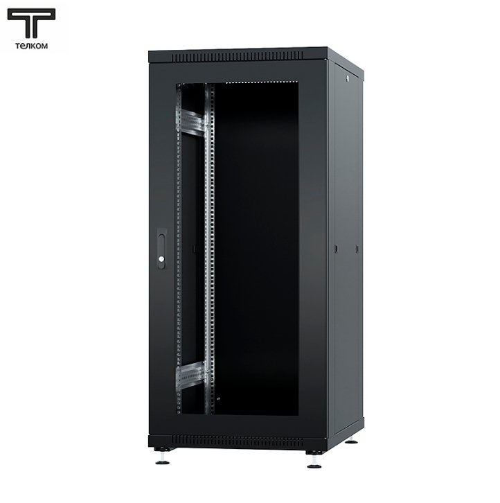 ТЕЛКОМ ТС-27.6.10-СМ Шкаф 27U 600x1000x1320мм (ШхГхВ) телекоммуникационный 19 напольный, передняя дверь стекло - задняя дверь металл, цвет черный (RAL9005)ТС-27.6.10-СМ.9005М фото